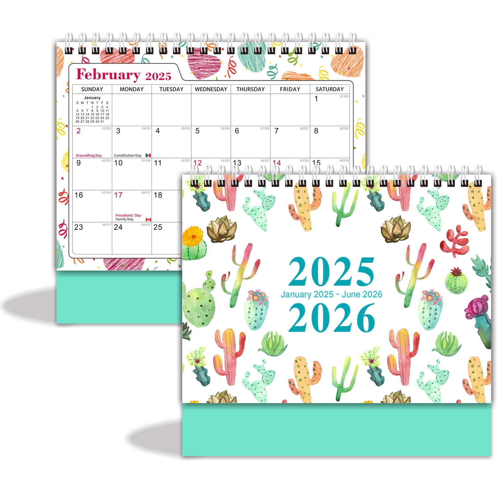 ZToonmas Desk Calendar 8x7.28 Inch Desk Calendar 2025 2026 Standing