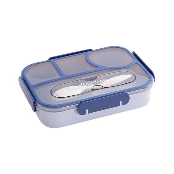 ZToonmas Divided Lunch Box with Compartments - Microwaveable Safe Bento Box Compartmentalized Sealed Bento Box Work Lunch Box Portable Easy High Appearance Level Lunch Box with Cutlery