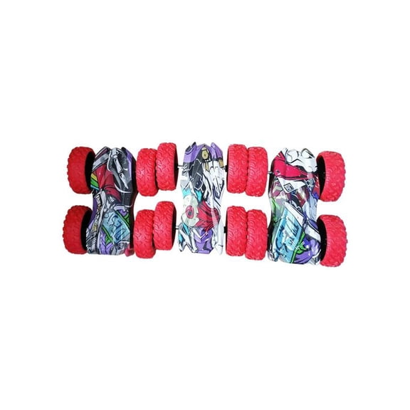 ZToonmas Double-Sided Pull Back Cars Four Wheel Drive Off-Road Vehicle Model 360 Rotation Friction Powered Vehicle Toy Cars Toys for Kids Aged 3-8 Red