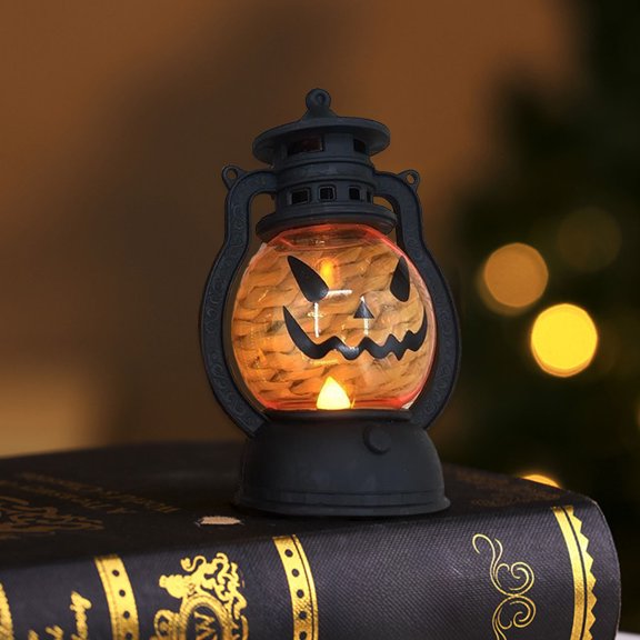 ZToonmas Easter Decorations Halloween Decorative Pumpkin Lights Vintage Electroplated Wind Lights Easter Plastic Electronic Candles Easter Eggs