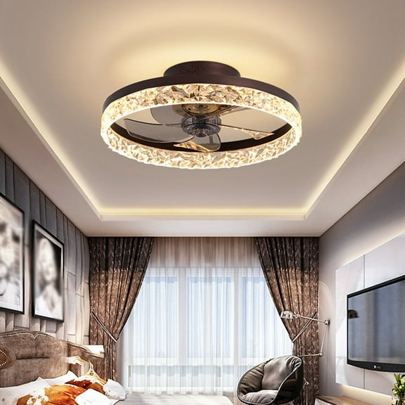 ZToonmas Fan Led Invisible Ceiling Fan with Modern Dimmable Ceiling Fan with Remote Control for Bedroom Living Room Kitchen