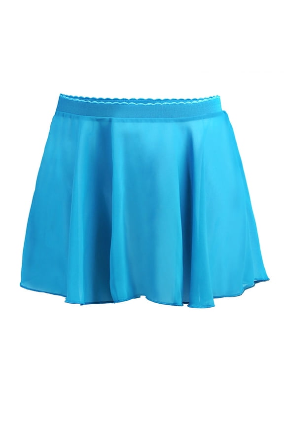Girls Elastic Waist Chiffon Dance Skirt Solid Color Pull-on Wrap Skirt Casual Ballet and Practice Skirt for Kids
