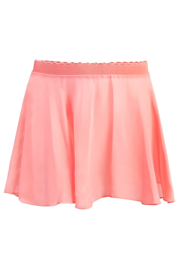 Girls Elastic Waist Chiffon Dance Skirt Solid Color Pull-on Wrap Skirt Casual Ballet and Practice Skirt for Kids