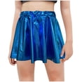 thumbnail image 1 of ZToonmas Girls' Shiny Metallic Skater Skirt Elastic Waist Pleated Mini Skirt for Kids 4-14 Years Dance and Party Wear, 1 of 4