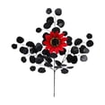 thumbnail image 1 of ZToonmas Halloween Artificial Flowers, 25.1" Black Realistic Leaf with Spooky Sumflower, Home Supplies Holiday Party Fake Plants, Ideal for Table Centerpieces, Red, 1 of 6