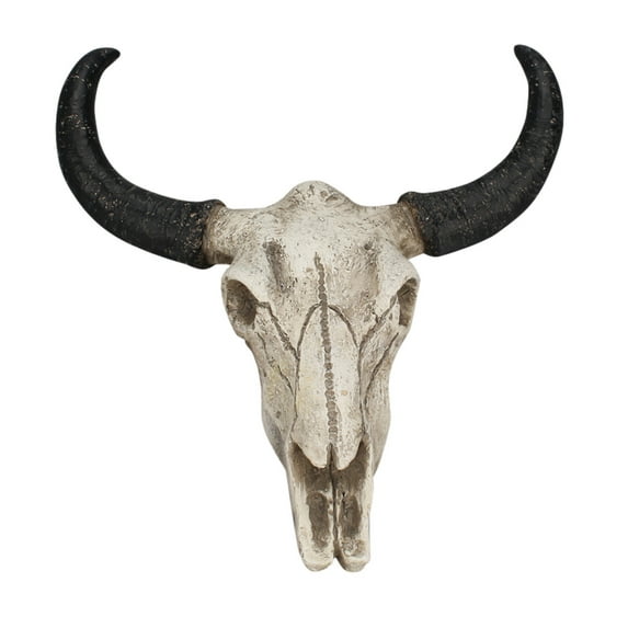 ZToonmas Halloween Cow Skull Decor, Halloween Haunted House Prop, Realistic Statue Skeleton Animal Head Bull Head Skull Wall Hanging Art Home Wall Decor