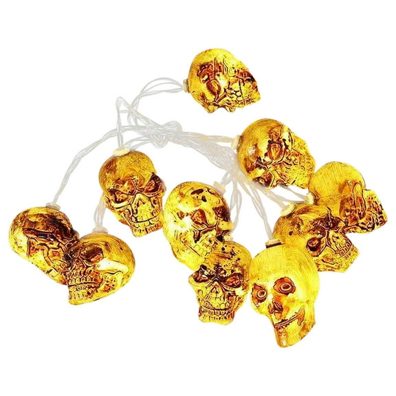 ZToonmas Halloween String Lights, Halloween Decoration, 10 Led Skull Lights, 77In Length, Ideal for Living Room, Outdoor, Halloween Party