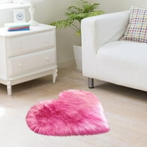 ZToonmas Heart-Shaped Faux Fur Sheepskin Rug - Soft Fluffy Rugs for Bedroom Wool Imitation Sheepskin Rugs Faux Non Slip Bedroom Carpet Mats