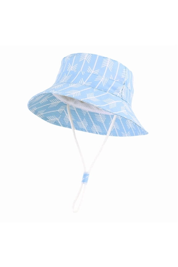 Kids' Print Bucket Hat Adjustable Chin Strap Sun Hat Cute Patterned UV Protection Cap for Toddlers