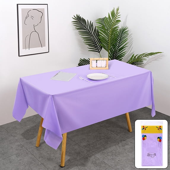ZToonmas Light Purple Plastic Tablecloth 54" x 72" Disposable Tablecloths Rectangle Table Cover for Buffet Table Holiday Party Dinner