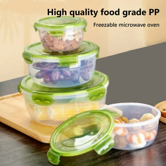 ZToonmas Lunch Box For, Bento Box for Women Men Household Food Grade Refrigerator Freezer, Thickened Sealed Box, Kitchen Round Storage Box