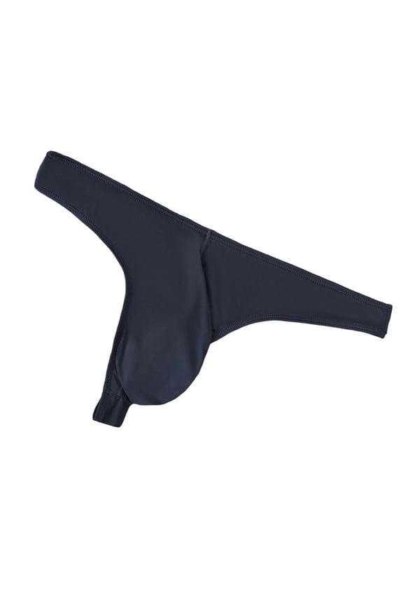 Men Ice Silk Low Rise Thong Thin Breathable Big Pouch Underwear Stretch Smooth Daily Underpants