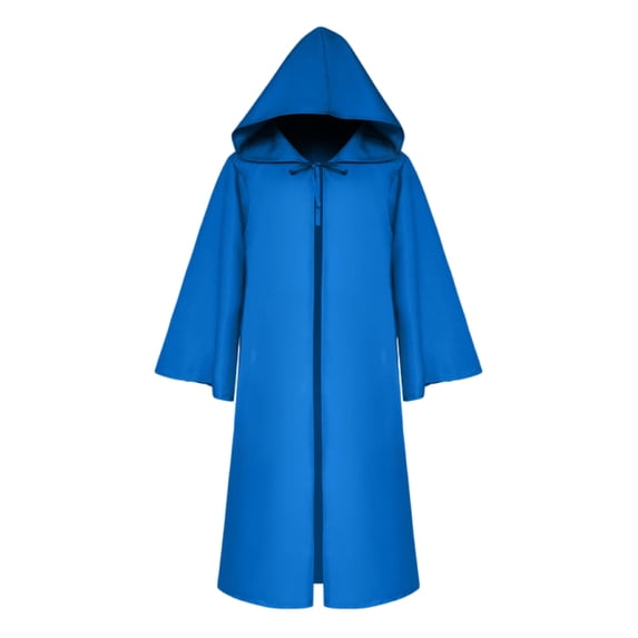 ZToonmas Men Medieval Hooded Robe Wide Sleeves Long Cloak Halloween Wizard Jedi Role Play Traditional Cloths Cape