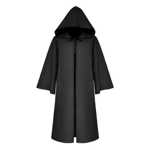 ZToonmas Men Medieval Hooded Robe Wide Sleeves Long Cloak Halloween Wizard Jedi Role Play Traditional Cloths Cape