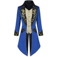 thumbnail image 1 of ZToonmas Men Medieval Victorian Tailcoat Jacket Faux Vest with Gold Embroidery Halloween Noble Pirate Role Play Coat, 1 of 4