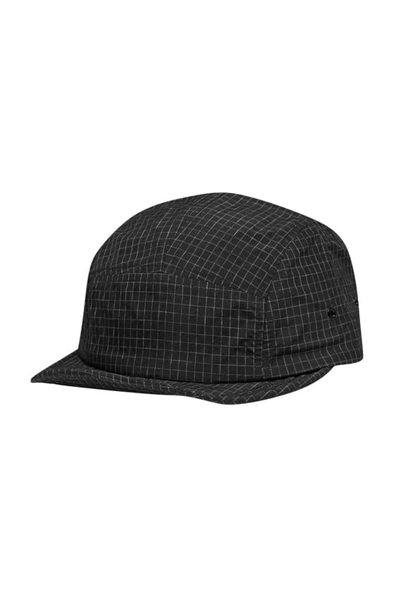 Men and Women Grid Pattern 5-Panel Baseball Cap UPF50+ Quick Dry Sun Hat Adjustable Breathable Camper Cap for Hiking