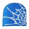 thumbnail image 1 of ZToonmas Men and Women Spider Web Pattern Knit Beanie Y2K Style Jacquard Winter Hat Streetwear Trendy Skull Cap, 1 of 2