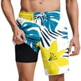 thumbnail image 1 of ZToonmas Men's Beach Shorts Casual Hawaiian Printed Drawstring Shorts Swim Trunks with Compression Liner, 1 of 6