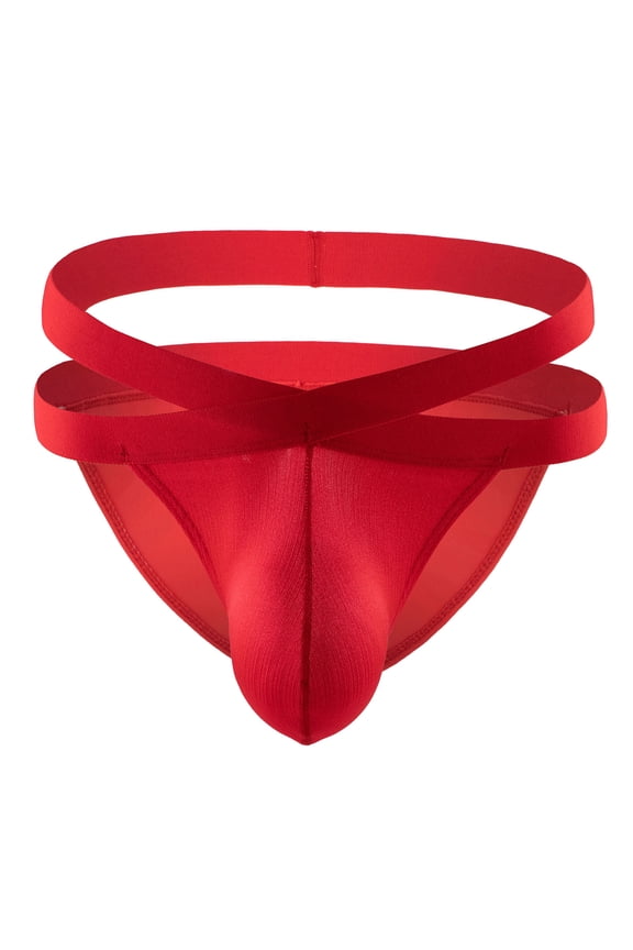Men's Double Strap Low Rise Jockstrap Breathable Comfort Underwear for Workout Sport