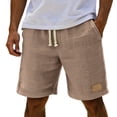 thumbnail image 1 of ZToonmas Men's Elastic Waist Casual Shorts Drawstring Loose Fit 5-Inch Shorts Solid Color Beach Shorts with Pockets, 1 of 9