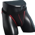 thumbnail image 1 of ZToonmas Men's Faux Leather Contoured Pouch Thongs Low Rise High Cut Intimate Underwear for Daily Wear, 1 of 5