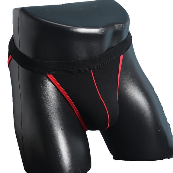 ZToonmas Men's Faux Leather Contoured Pouch Thongs Low Rise High Cut Intimate Underwear for Daily Wear