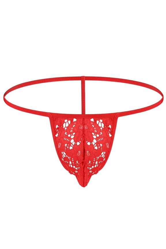 Men's Floral Lace G-Strings Breathable Elastic Waist Comfort Underwear for Daily and Intimate Wear