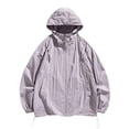 thumbnail image 1 of ZToonmas Men's Hooded Windbreaker Jacket Full-Zip Drawstring Casual Coat with Multi Pockets Lightweight Solid Outerwear, 1 of 6