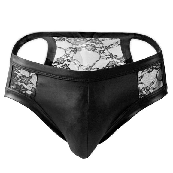 ZToonmas Men's Lace Low Rise Briefs Sheer Breathable Comfort Soft Intimate Lingerie Underwear