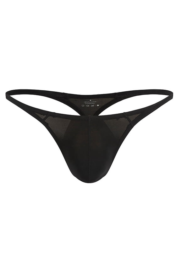 Men's Low Rise Backless Thong Briefs Comfort Stretch Underwear for Daily Wear