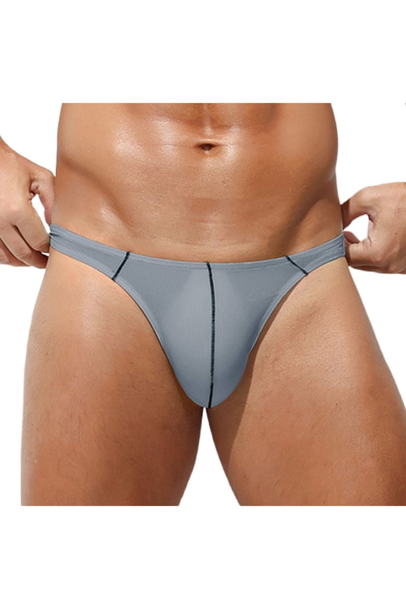 Men's Low Rise Backless Thong Briefs Comfort Stretch Underwear for Daily Wear