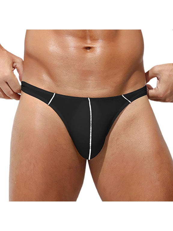 Men's Low Rise Backless Thong Briefs Comfort Stretch Underwear for Daily Wear