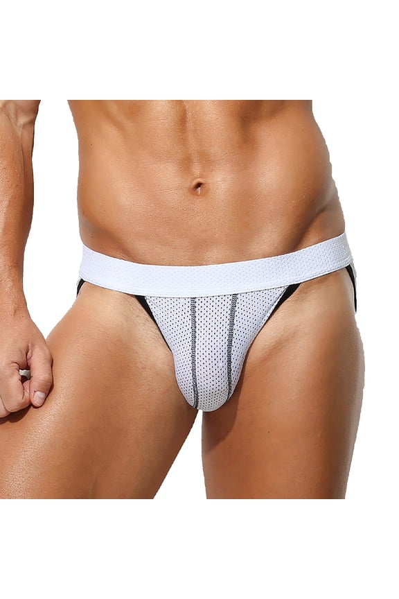 Men's Low Rise High Cut Briefs Solid Color Comfortable Soft Underwear for Daily Wear