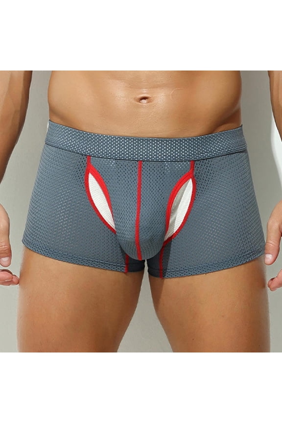 Men's Mesh Boxer Briefs Breathable Comfort Valentines Underwear for Daily Wear