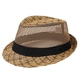 thumbnail image 1 of ZToonmas Men's Mesh Bucket Hat Printed Band Breathable Sun Protection Fisherman Cap Adjustable Drawstring Outdoor Sunhat, 1 of 3