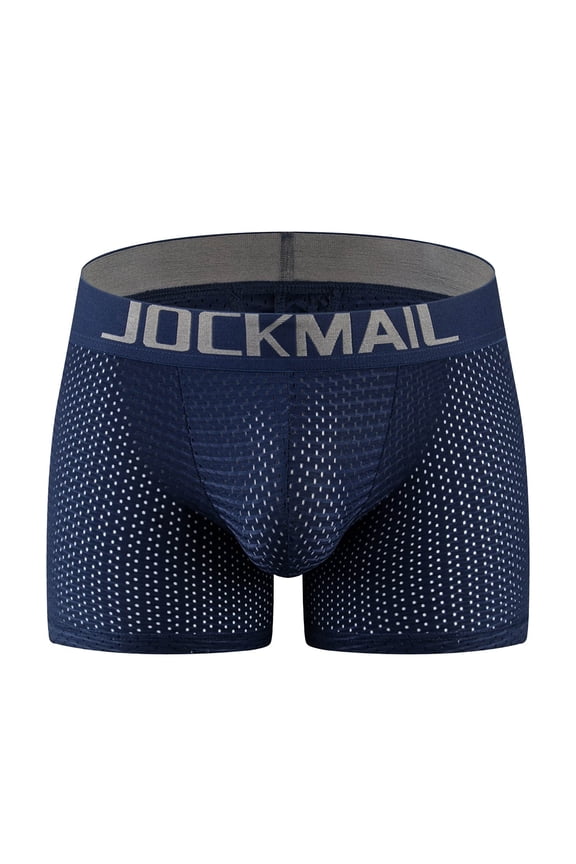 Men's Padded Butt Lifter Boxer Briefs Mesh Breathable Long Length Sports Underwear with Sponge Hip Pad