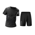 thumbnail image 1 of ZToonmas Men's Quick Dry Athletic Tracksuit Short Sleeve T-Shirt and Shorts Set High Elastic Compression Sportswear for Running, 1 of 7