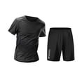 thumbnail image 1 of ZToonmas Men's Quick Dry Athletic Tracksuit Short Sleeve T-Shirt and Shorts Set High Elastic Compression Sportswear for Running, 1 of 7