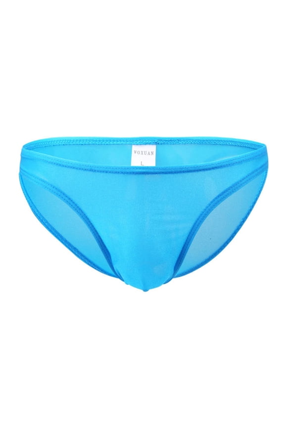 Men's Sheer Low Rise Bikini Briefs Breathable U-Pouch Intimate Underwear for Summer Wear