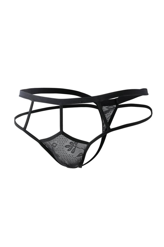 Men's Sheer Mesh Lace Jockstrap Mid Rise Breathable Comfort Underwear for Intimate Wear