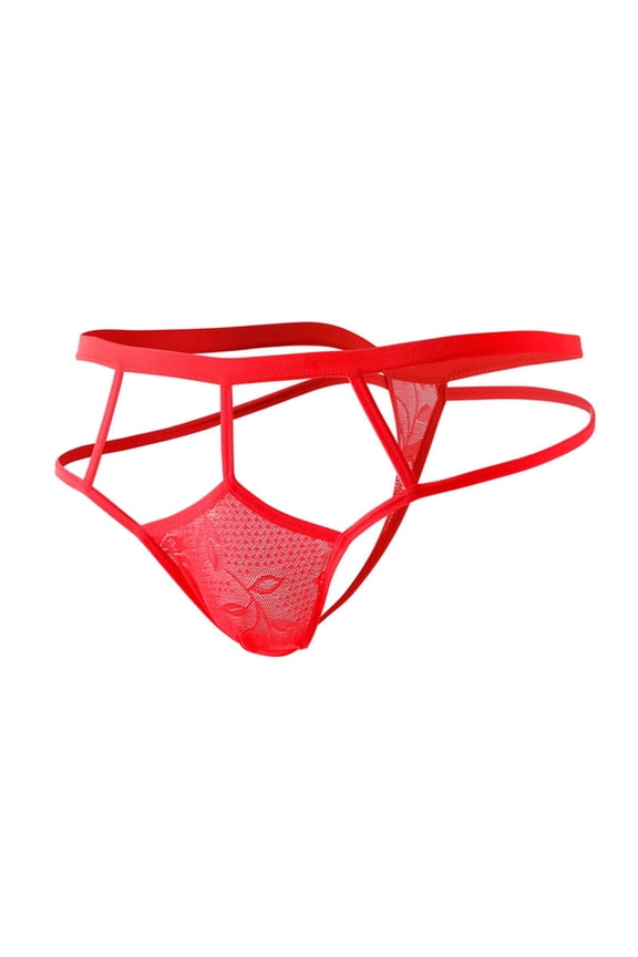 Men's Sheer Mesh Lace Jockstrap Mid Rise Breathable Comfort Underwear for Intimate Wear