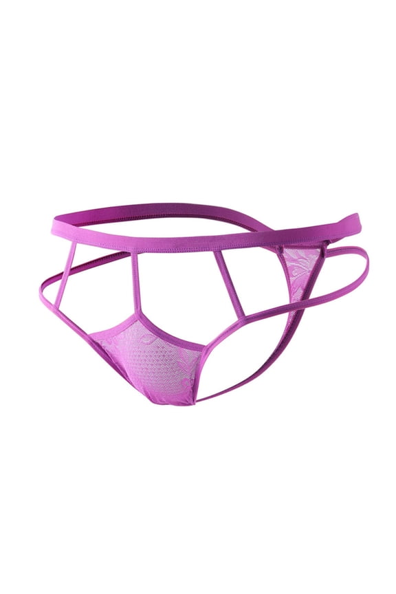 Men's Sheer Mesh Lace Jockstrap Mid Rise Breathable Comfort Underwear for Intimate Wear