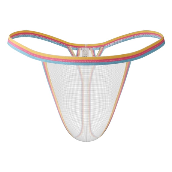 ZToonmas Men's Sheer Mesh Thongs Solid Color Transparent Backless Breathable Comfort Underwear