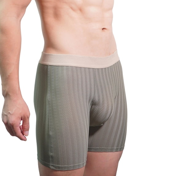 ZToonmas Men's Solid Color Extended Length Boxer Briefs Elastic Waist Breathable Comfort Underwear for Daily Wear