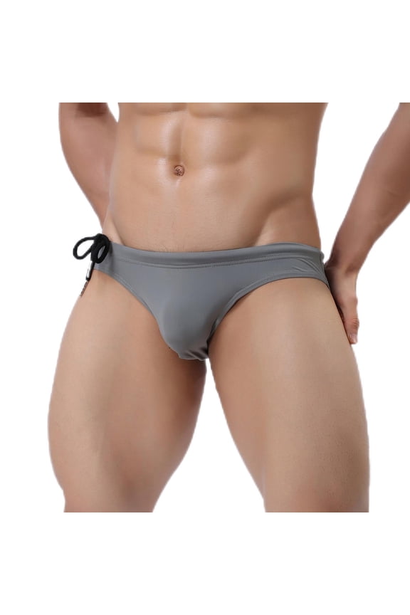 Men's Solid Color U-Pouch Briefs High Stretch Breathable Sports Underwear for Daily and Intimate Wear