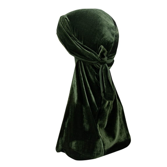 ZToonmas Men's Solid Color Velvet Durag Headwrap Soft Hip Hop Pirate Turban Fashionable Silky Head Bandana for Streetwear Style