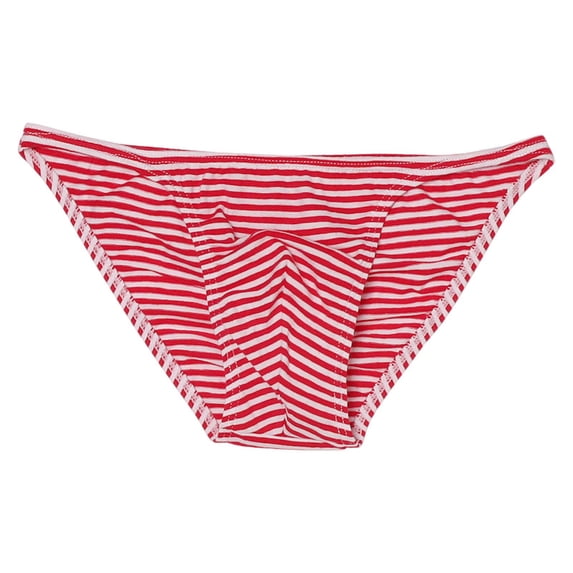ZToonmas Men's Striped Print Low Rise Thong Breathable Intimate Underwear for Daily and Summer Wear
