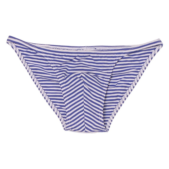 ZToonmas Men's Striped Print Low Rise Thong Breathable Soft Underwear for Daily and Summer Wear