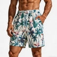 thumbnail image 1 of ZToonmas Men's Tropical Hawaiian Print Swim Trunks Quick Dry Elastic Waist Drawstring Shorts Beach Board Shorts for Summer, 1 of 7