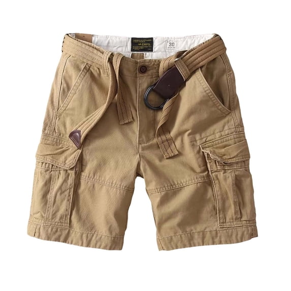 ZToonmas Men's Vintage Cargo Shorts Outdoor Work Shorts with Utility Pockets And Waist Belt
